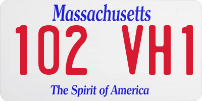 MA license plate 102VH1