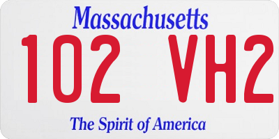 MA license plate 102VH2