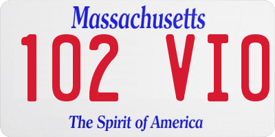 MA license plate 102VI0