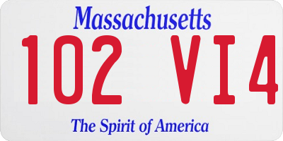 MA license plate 102VI4