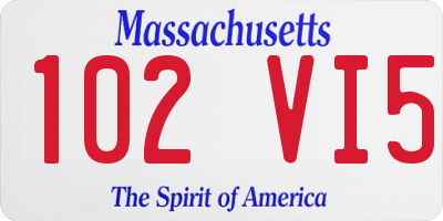 MA license plate 102VI5