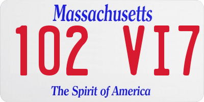 MA license plate 102VI7