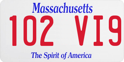 MA license plate 102VI9