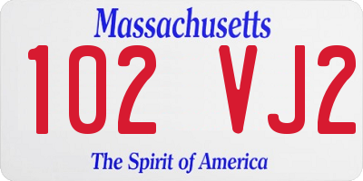 MA license plate 102VJ2