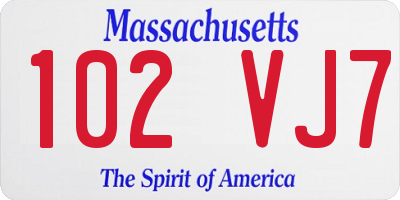 MA license plate 102VJ7
