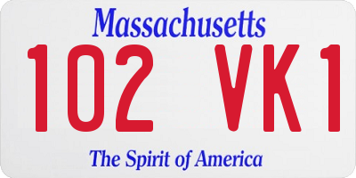 MA license plate 102VK1
