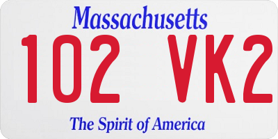 MA license plate 102VK2