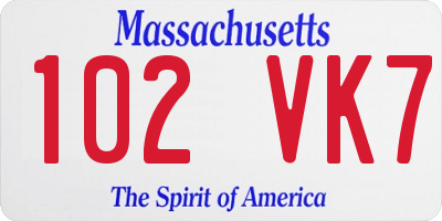 MA license plate 102VK7