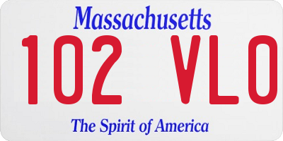 MA license plate 102VL0