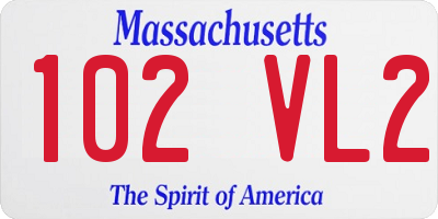 MA license plate 102VL2