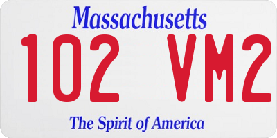 MA license plate 102VM2