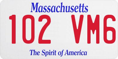 MA license plate 102VM6