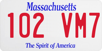 MA license plate 102VM7