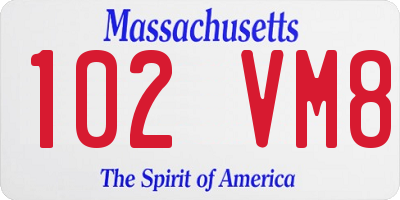 MA license plate 102VM8