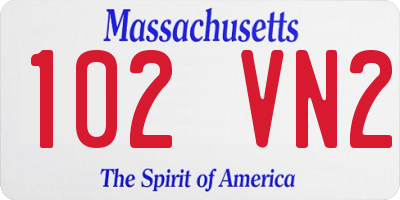 MA license plate 102VN2