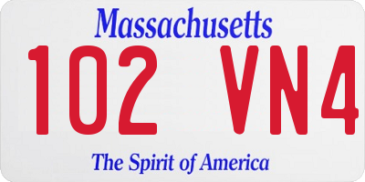 MA license plate 102VN4