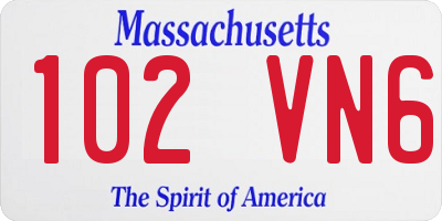 MA license plate 102VN6