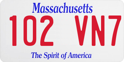 MA license plate 102VN7