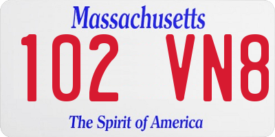 MA license plate 102VN8