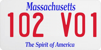MA license plate 102VO1