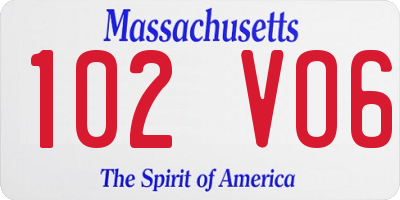 MA license plate 102VO6