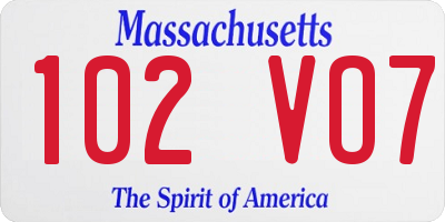 MA license plate 102VO7