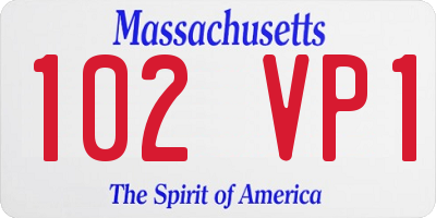 MA license plate 102VP1