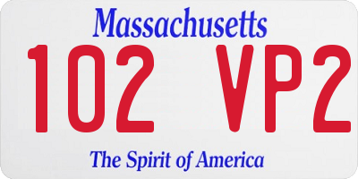 MA license plate 102VP2