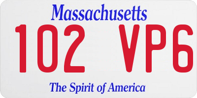 MA license plate 102VP6