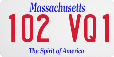 MA license plate 102VQ1