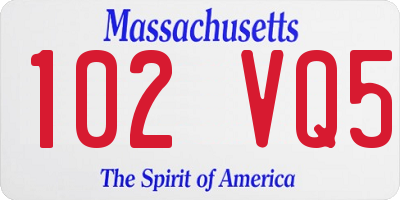 MA license plate 102VQ5
