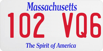 MA license plate 102VQ6