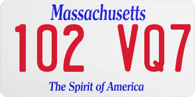 MA license plate 102VQ7