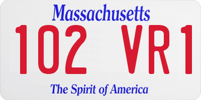 MA license plate 102VR1