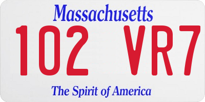 MA license plate 102VR7