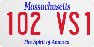 MA license plate 102VS1