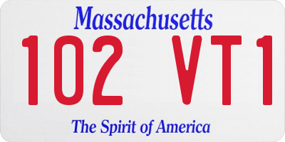 MA license plate 102VT1
