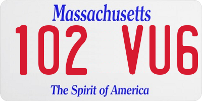 MA license plate 102VU6