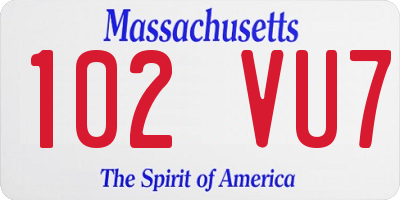 MA license plate 102VU7