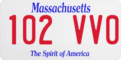 MA license plate 102VV0