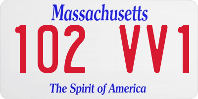 MA license plate 102VV1