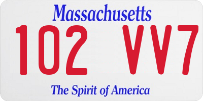 MA license plate 102VV7
