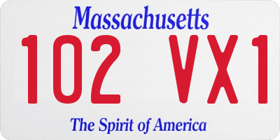 MA license plate 102VX1