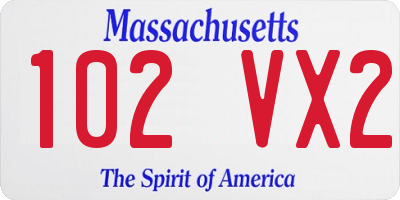 MA license plate 102VX2