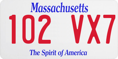 MA license plate 102VX7