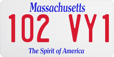 MA license plate 102VY1