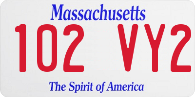 MA license plate 102VY2