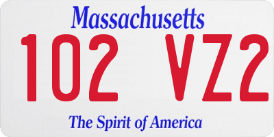 MA license plate 102VZ2