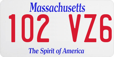 MA license plate 102VZ6