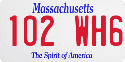 MA license plate 102WH6
